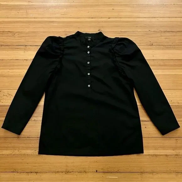 J. Crew puff sleeve cotton poplin top. Size XS. - Picture 5 of 14